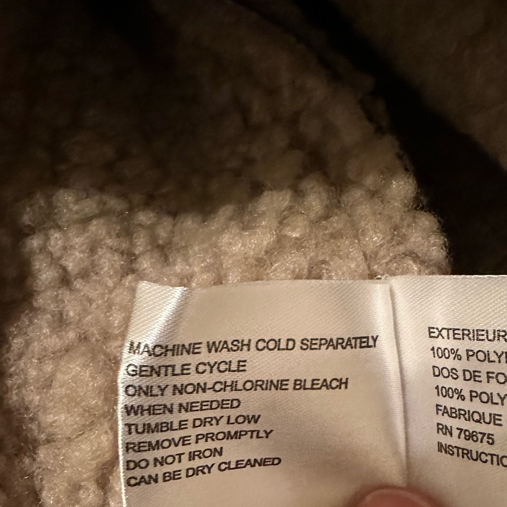 Michael Kors Faux Shearling Coat Olive Hazelnut Warm Winter Size Large. NWT. - Picture 10 of 11